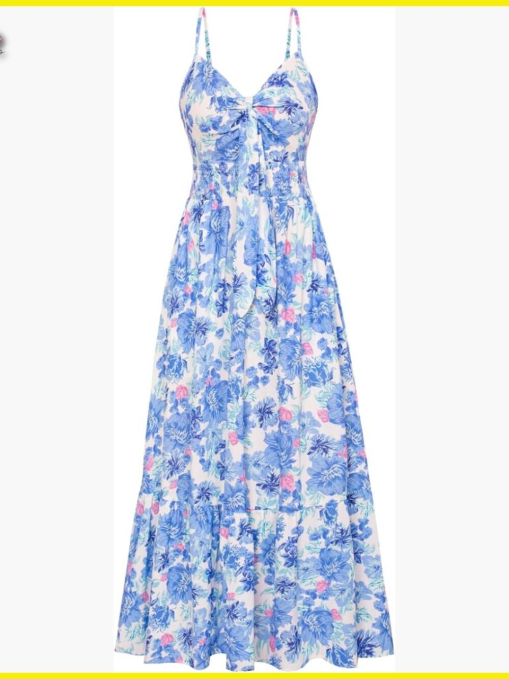 Floral Maxi Dress Boho Chic Long Flowy Summer Casual Adjustable Straps